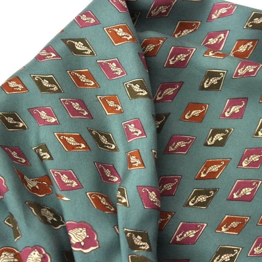 New Dusty Green Nautical Motive‎ Men's Cravat Ascot Gift Box A067